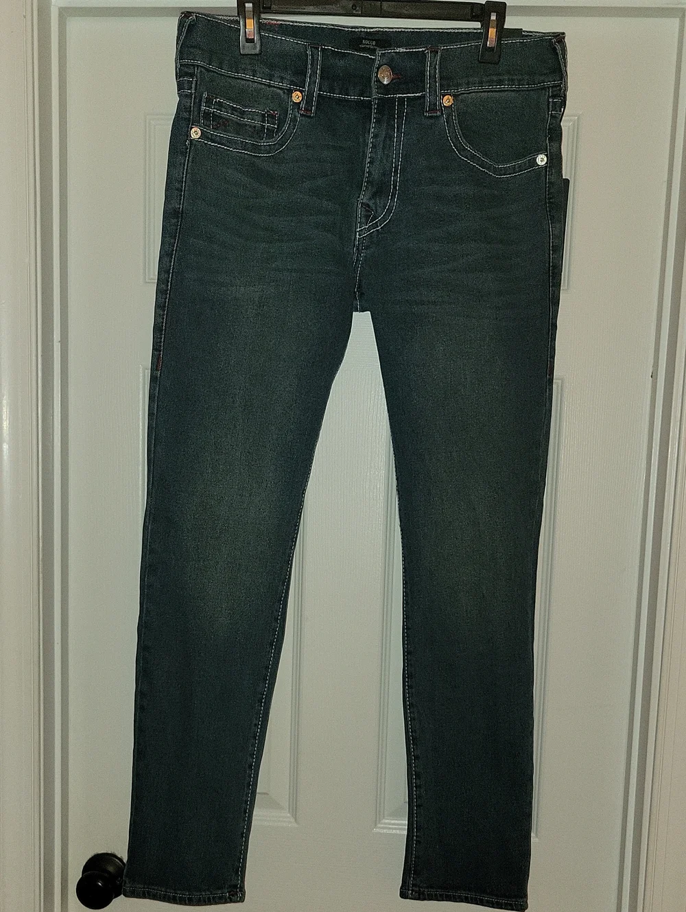 Men's Dark Wash Relaxed Skinny True Religion Jeans